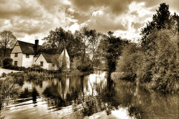 Willy Lott's Cottage - Flatford Mill Picture Board by David Stanforth