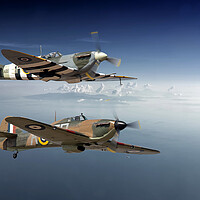 Buy canvas prints of Spitfire and hurricane - Brothers in Arms by David Stanforth