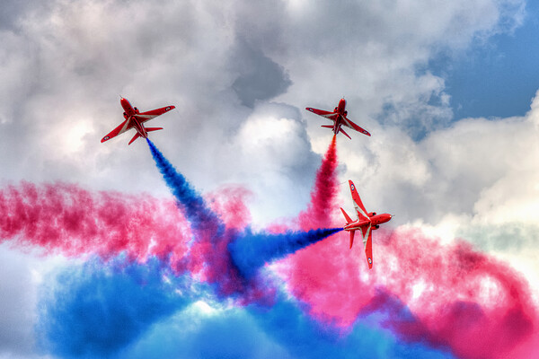 Red Arrows Colour Burst Picture Board by David Stanforth