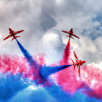 Buy canvas prints of Red Arrows Colour Burst by David Stanforth
