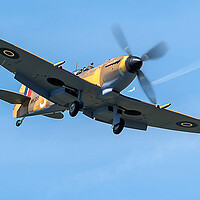 Buy canvas prints of Pure Luck Spitfire coming in to land by David Stanforth