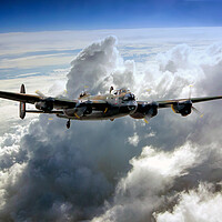 Buy canvas prints of Lancaster Flying High by David Stanforth