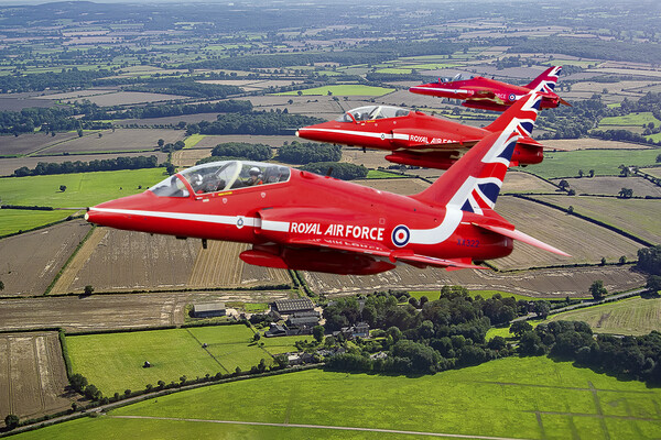 Three Red Arrows Picture Board by David Stanforth