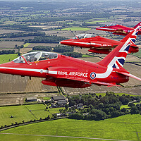 Buy canvas prints of Three Red Arrows by David Stanforth