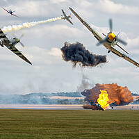 Buy canvas prints of Daylight attack on RAF Duxford by David Stanforth