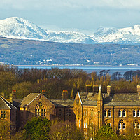 Buy canvas prints of Chilling Abandoned Asylum Amidst Snowcapped Fells by MICHAEL YATES