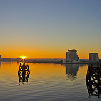 Buy canvas prints of Cardiff Harbour Sunset by MICHAEL YATES
