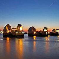 Buy canvas prints of Peaceful Thames Barrier by Darren Willmin