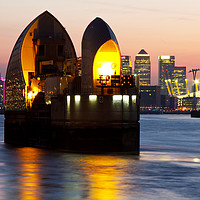 Buy canvas prints of Thames Barrier Lone Protector by Darren Willmin