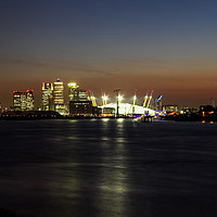 Buy canvas prints of London Docklands Skyline at Night by Darren Willmin