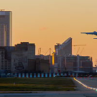 Buy canvas prints of British Airways And A London city Sunset by Darren Willmin