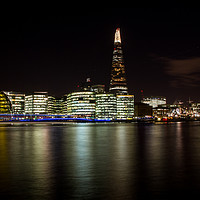 Buy canvas prints of London Shard Skyline at Night by Darren Willmin