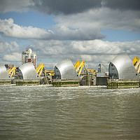 Buy canvas prints of Thames Barrier full closure  by Darren Willmin