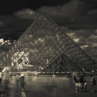Buy canvas prints of Ghosts of the Louvre by Paul Warburton