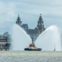 Buy canvas prints of Tug Boat Fountain by Paul Warburton