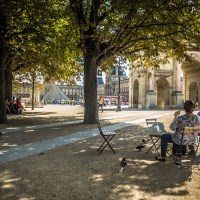 Buy canvas prints of Relaxation in Paris by Paul Warburton