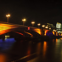 Buy canvas prints of Blackfriars Bridge Illuminated in Orange by Paul Warburton