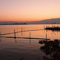 Buy canvas prints of Sunset on Lake Phayao #2 by Annette Johnson