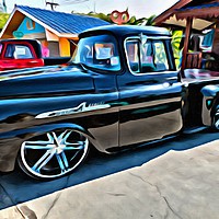 Buy canvas prints of Classic Chevrolet Apache 10958 pick up by Annette Johnson