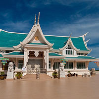Buy canvas prints of Wat Phar Pu korn-Library by Annette Johnson