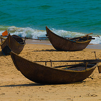 Buy canvas prints of Tan Thanh fishing Boats #1 by Annette Johnson