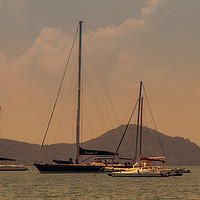 Buy canvas prints of Boats at Ao Yon Beach by Annette Johnson