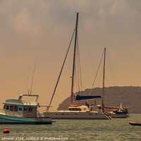 Buy canvas prints of Boats at Ao Yon Bay by Annette Johnson