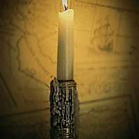 Buy canvas prints of candle in a bottle by Michelle Smith