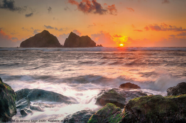 Majestic Cornish Coastal Sunset Picture Board by Jeremy Sage