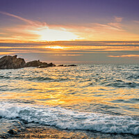 Buy canvas prints of Golden Sunset Glow over Ilfracombe Coast by Jeremy Sage