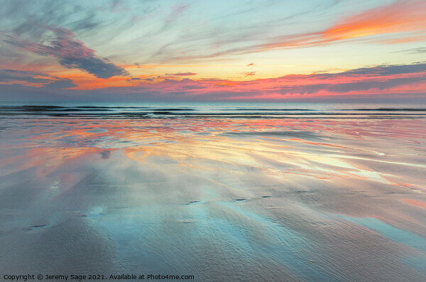 Woolacombe's Vibrant Sunset Picture Board by Jeremy Sage