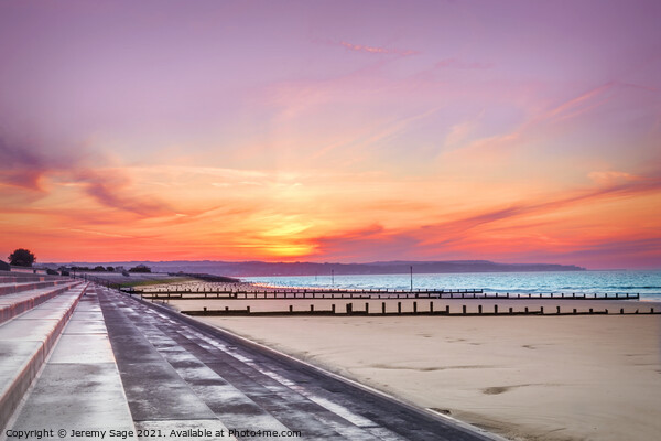 Golden sunrise over Dymchurch beach Picture Board by Jeremy Sage