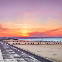 Buy canvas prints of Golden sunrise over Dymchurch beach by Jeremy Sage