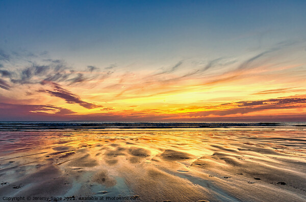 Breathtaking Woolacombe Sunset Picture Board by Jeremy Sage