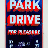 Buy canvas prints of Vintage Park Drive Cigarette Sign by Jeremy Sage