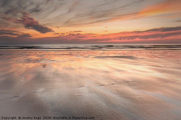 Golden Tide Reflections Picture Board by Jeremy Sage