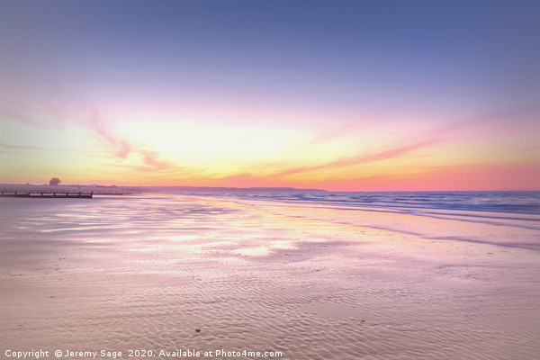 Serene Sunrise over Dymchurch Beach Picture Board by Jeremy Sage