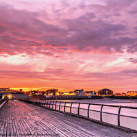 Buy canvas prints of A Glowing Sunset on the Historic Walton Pier by Jeremy Sage