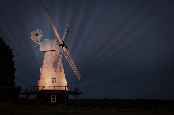 Illuminated Kentish Smock Mill Picture Board by Jeremy Sage