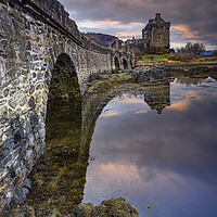 Buy canvas prints of Sunset over Eilean Donan Castle by Martin Lawrence