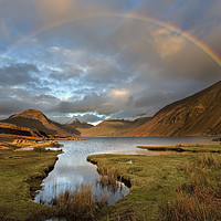 Buy canvas prints of The Wasdale and Wastwater Rainbow by Martin Lawrence