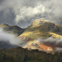 Buy canvas prints of Harrison Stickle and Loft Crag in the Langdales by Martin Lawrence