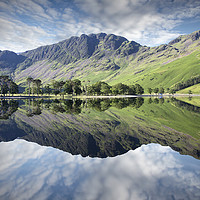 Buy canvas prints of Reflections of Haystacks in Buttermere by Martin Lawrence