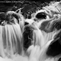 Buy canvas prints of Waterfall in Glencoe in B&W by phil pace