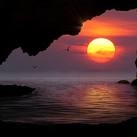Buy canvas prints of Sunset Cave by phil pace