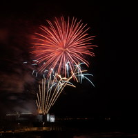 Buy canvas prints of Fireworks over Portstewart by Marc Lawrence