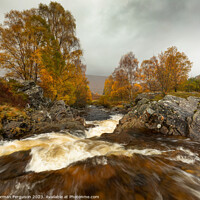 Buy canvas prints of A waterfall in Autumn by Norman Ferguson