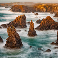 Buy canvas prints of Aird Fienis Sea stacks by Norman Ferguson