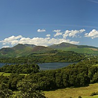 Buy canvas prints of Derwent Water Panoramic by Darren Johnson