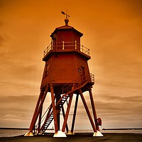 Buy canvas prints of South Shields Herd Groyne Lighthouse by Darren Johnson